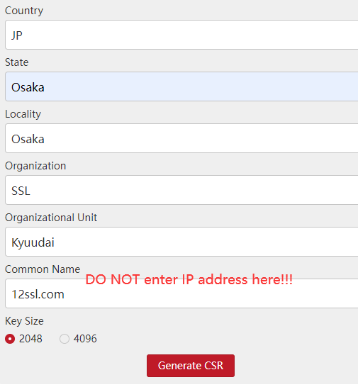 CSR-Form